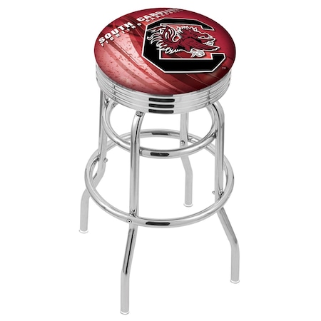 Holland Bar Stool Co 30" Chrome 2-Ring South Carolina Swivel Bar Stool, Accent Ring L7C3C30SouCar-D2